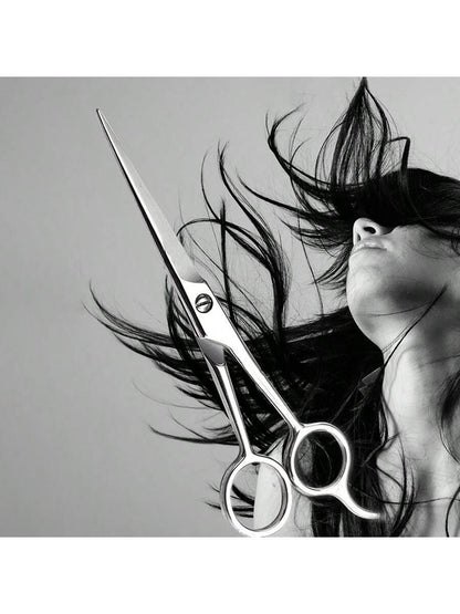 2pcs/1pc Professional Hair Cutting Scissors- Stainless Steel Professional Hair Cutting Scissors- Total Lengths 7/6.5/6/5.5 Inches- Unisex Razor Blade Hair Cutting Scissors- High Quality Hair Cutti