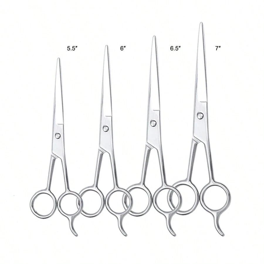 2pcs/1pc Professional Hair Cutting Scissors- Stainless Steel Professional Hair Cutting Scissors- Total Lengths 7/6.5/6/5.5 Inches- Unisex Razor Blade Hair Cutting Scissors- High Quality Hair Cutti