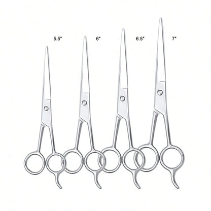2pcs/1pc Professional Hair Cutting Scissors- Stainless Steel Professional Hair Cutting Scissors- Total Lengths 7/6.5/6/5.5 Inches- Unisex Razor Blade Hair Cutting Scissors- High Quality Hair Cutti