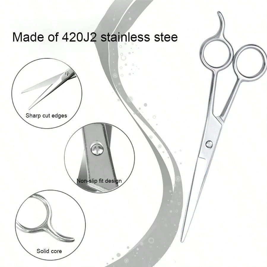 2pcs/1pc Professional Hair Cutting Scissors- Stainless Steel Professional Hair Cutting Scissors- Total Lengths 7/6.5/6/5.5 Inches- Unisex Razor Blade Hair Cutting Scissors- High Quality Hair Cutti