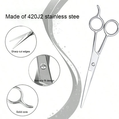 2pcs/1pc Professional Hair Cutting Scissors- Stainless Steel Professional Hair Cutting Scissors- Total Lengths 7/6.5/6/5.5 Inches- Unisex Razor Blade Hair Cutting Scissors- High Quality Hair Cutti
