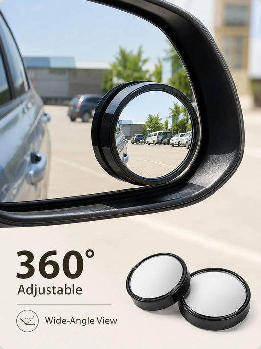 2PCS 360° Car Blind Spot Mirrors, Wide Angle Convex Rearview Mirror Accessories For Reverse & Parking Assistance
