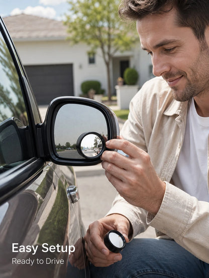 2PCS 360° Car Blind Spot Mirrors, Wide Angle Convex Rearview Mirror Accessories For Reverse & Parking Assistance