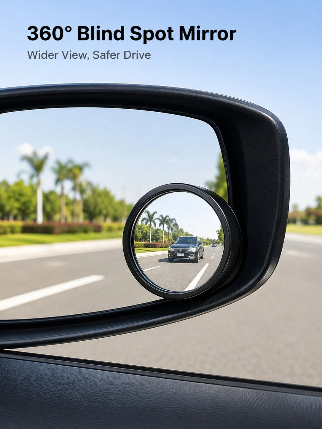 2PCS 360° Car Blind Spot Mirrors, Wide Angle Convex Rearview Mirror Accessories For Reverse & Parking Assistance