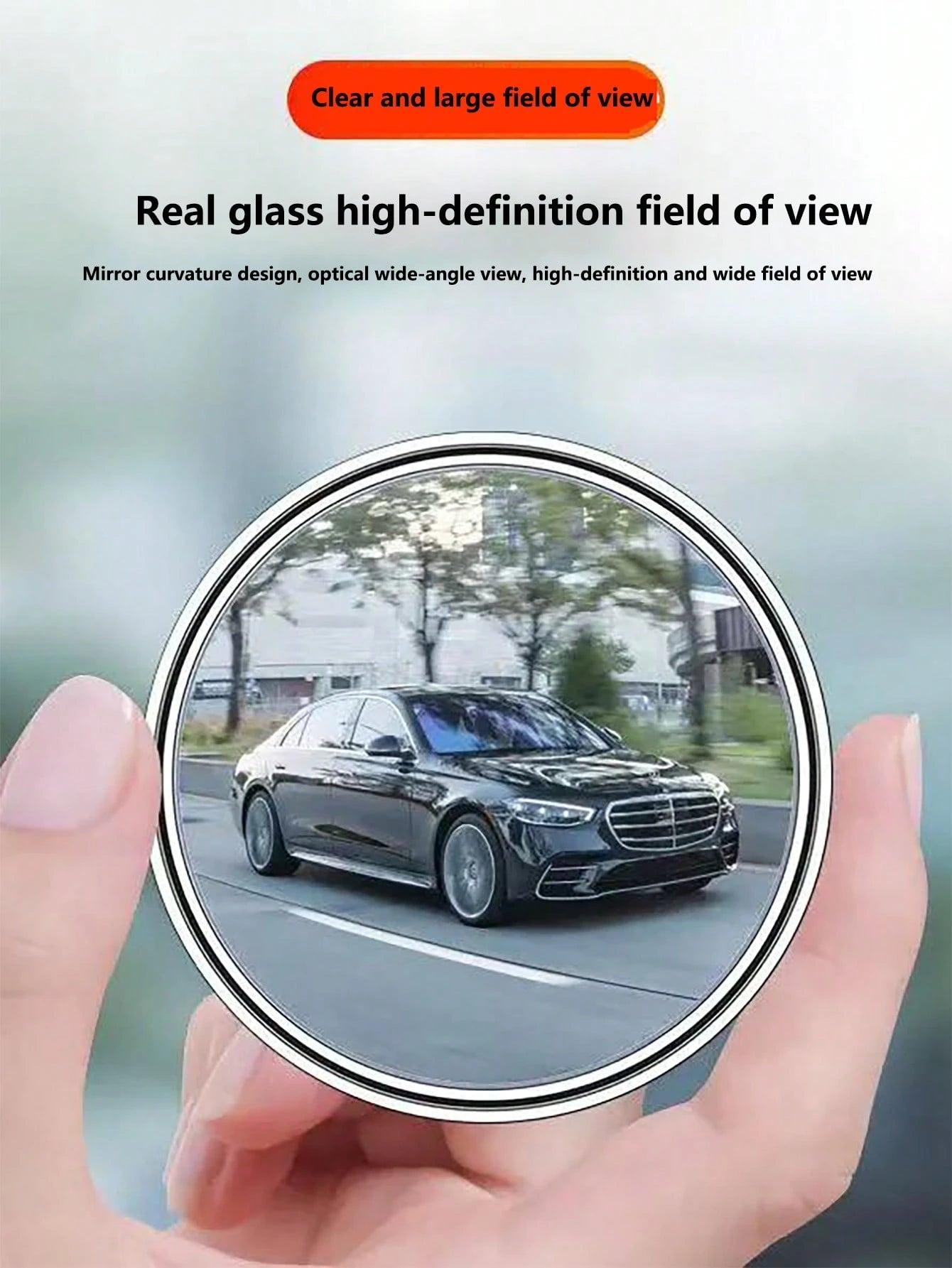 2pcs 360 Degree Adjustable Blind Spot Auxiliary Rearview Convex Mirror, Round Frame Wide Angle Fit For Car Rearview Mirror