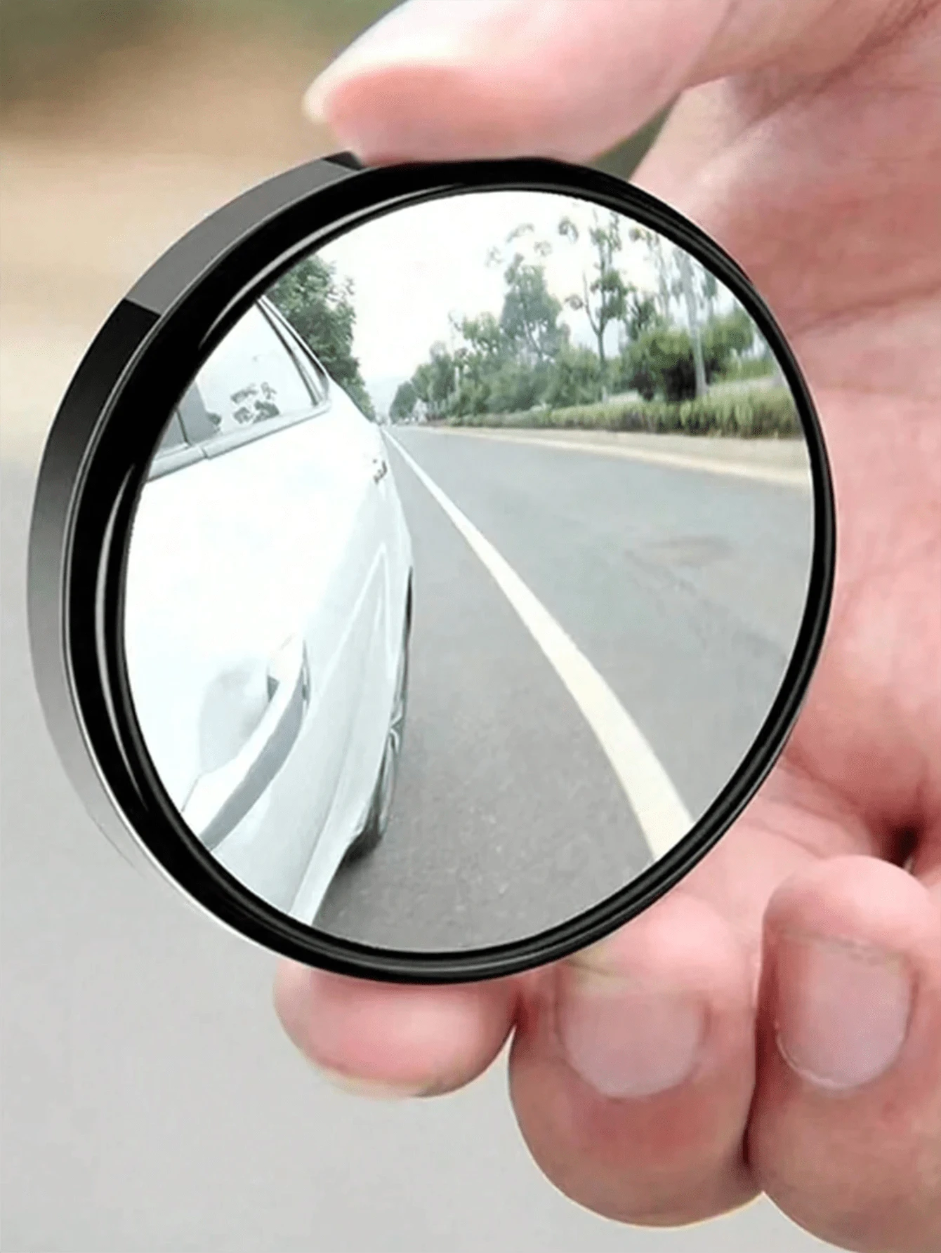 2pcs 360 Degree Adjustable Blind Spot Auxiliary Rearview Convex Mirror, Round Frame Wide Angle Fit For Car Rearview Mirror