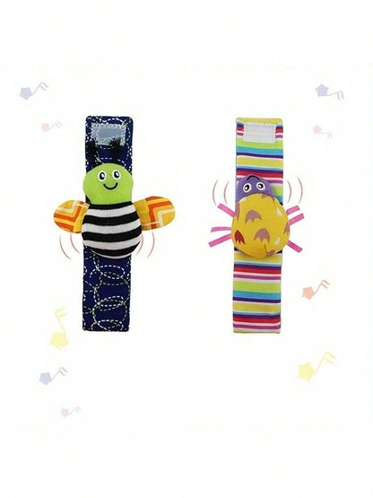 2pcs/4pcs Baby Wrist Rattle Socks Toys, Newborn Socks Toys, Foot Positioner And Wrist Rattle Set, Baby Rattle Socks Toys, Soft Sensory Toys, Suitable For Toddlers And Newborns, Halloween Theme
