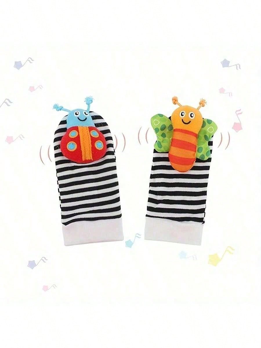 2pcs/4pcs Baby Wrist Rattle Socks Toys, Newborn Socks Toys, Foot Positioner And Wrist Rattle Set, Baby Rattle Socks Toys, Soft Sensory Toys, Suitable For Toddlers And Newborns, Halloween Theme