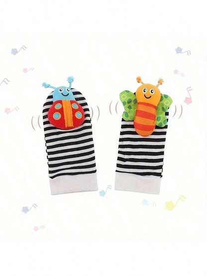 2pcs/4pcs Baby Wrist Rattle Socks Toys, Newborn Socks Toys, Foot Positioner And Wrist Rattle Set, Baby Rattle Socks Toys, Soft Sensory Toys, Suitable For Toddlers And Newborns, Halloween Theme