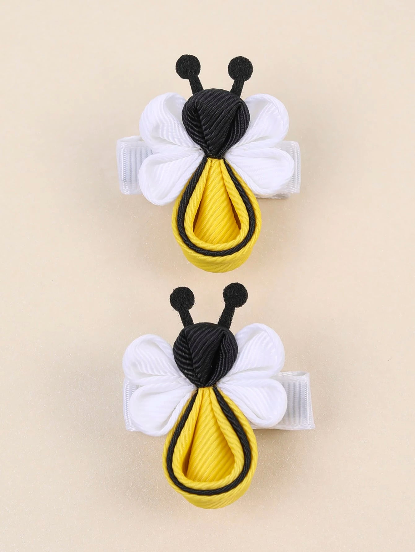 2pcs Baby Bee Shaped Hair Clips With Cute Animal Decoration, Suitable For Daily And Festival Decoration Love Valentine