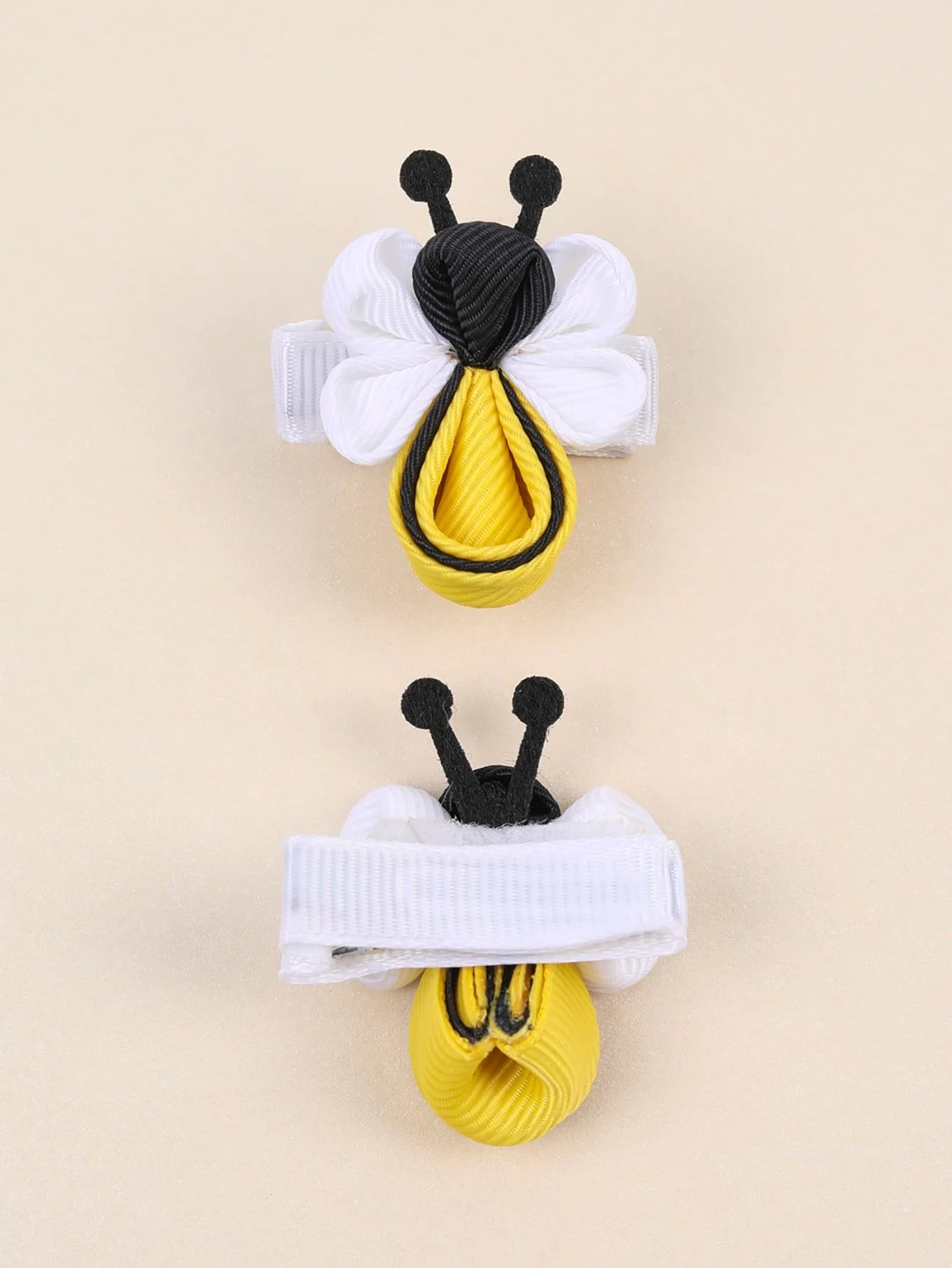 2pcs Baby Bee Shaped Hair Clips With Cute Animal Decoration, Suitable For Daily And Festival Decoration Love Valentine