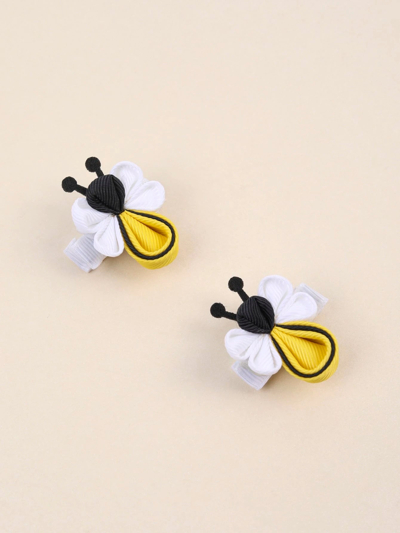2pcs Baby Bee Shaped Hair Clips With Cute Animal Decoration, Suitable For Daily And Festival Decoration Love Valentine