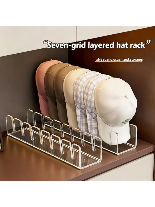 2pcs Baseball Cap Storage Rack, Hat Organizer, No Assembly Required, Suitable For Desktop Hat Storage And Display, Acrylic Display Stand, Suitable For Bedroom, Closet, Vanity, Office And Entryway, Van