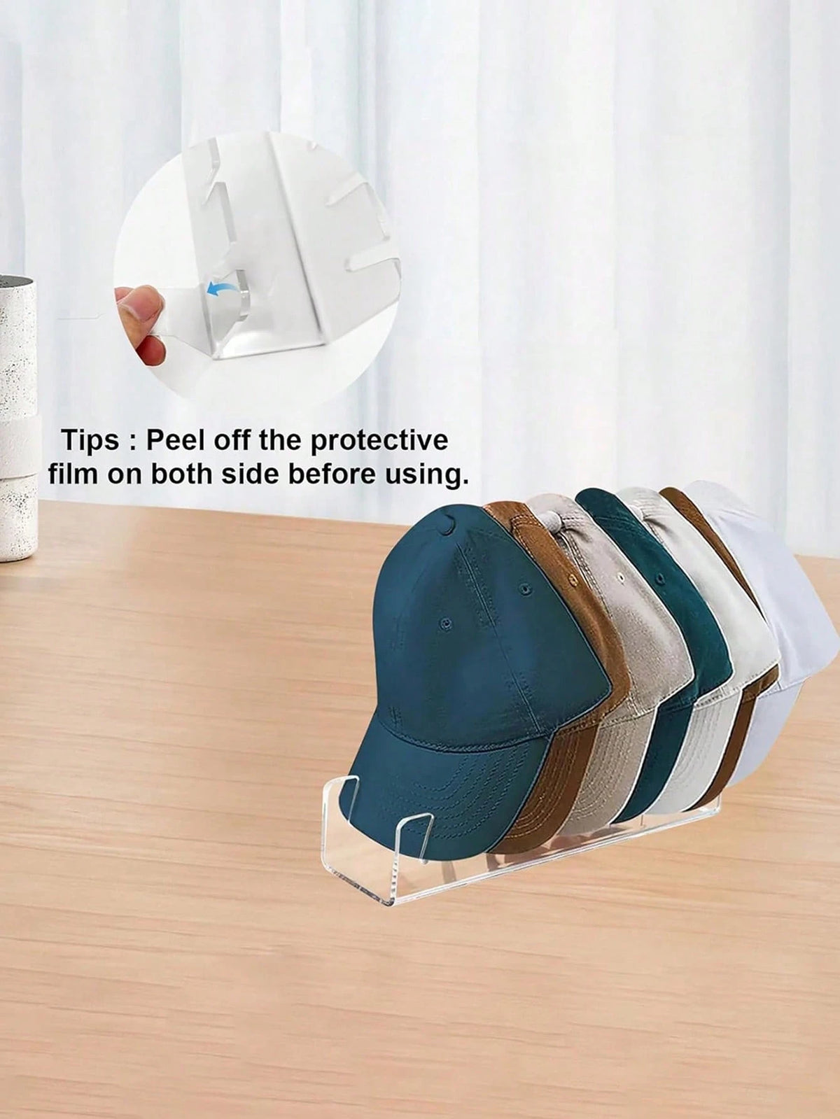 2pcs Baseball Cap Storage Rack, Hat Organizer, No Assembly Required, Suitable For Desktop Hat Storage And Display, Acrylic Display Stand, Suitable For Bedroom, Closet, Vanity, Office And Entryway, Van