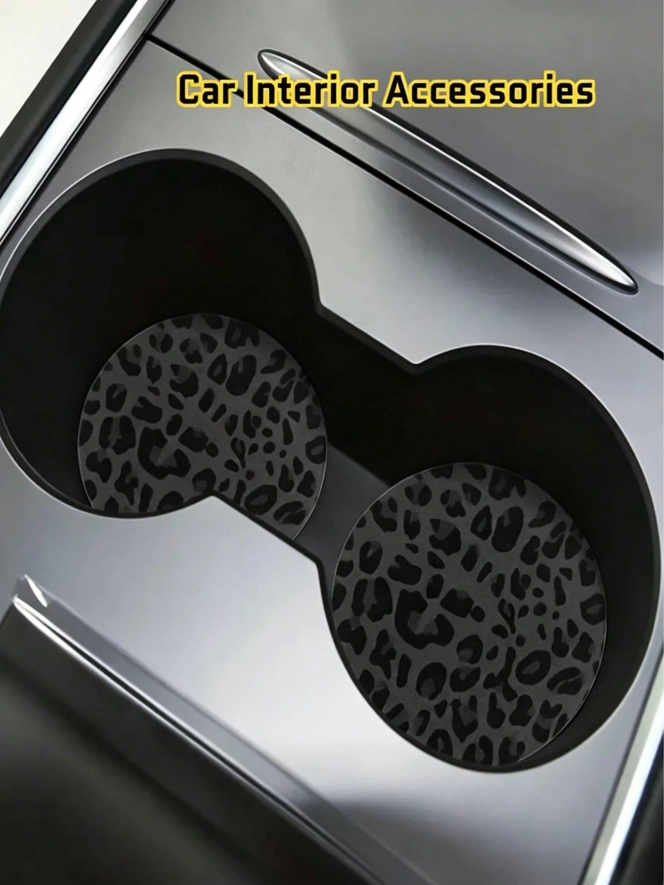 2pcs Black Leopard Print Car Cup Coasters- Non-Slip Design, 7cm Diameter. Made Of Natural Rubber Material, Washable. Each Weighs Only 10g, Perfect Accent For Your Car Interior. Not Only Suitable For