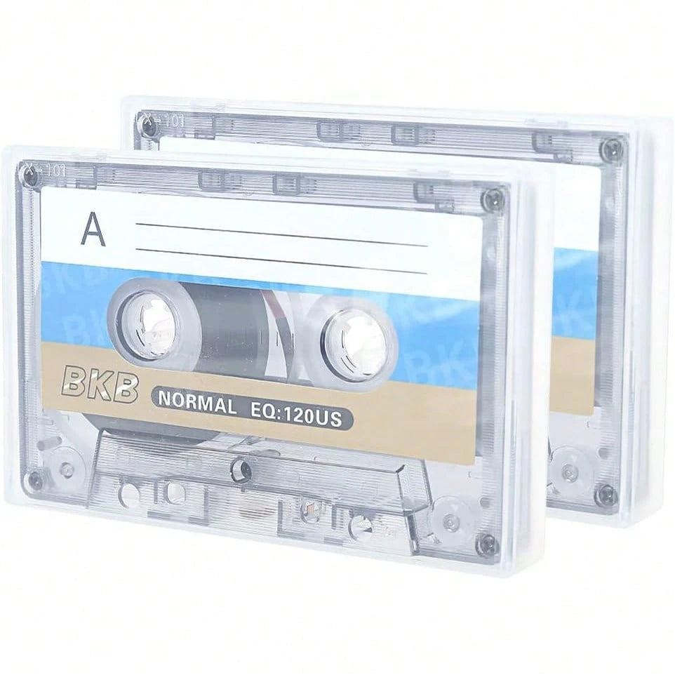 2Pcs Blank Cassette Tape, 60 Mins Magnetic Audio Tape For Speech & Music Recording, Compatible With Standard Cassette Recording Player