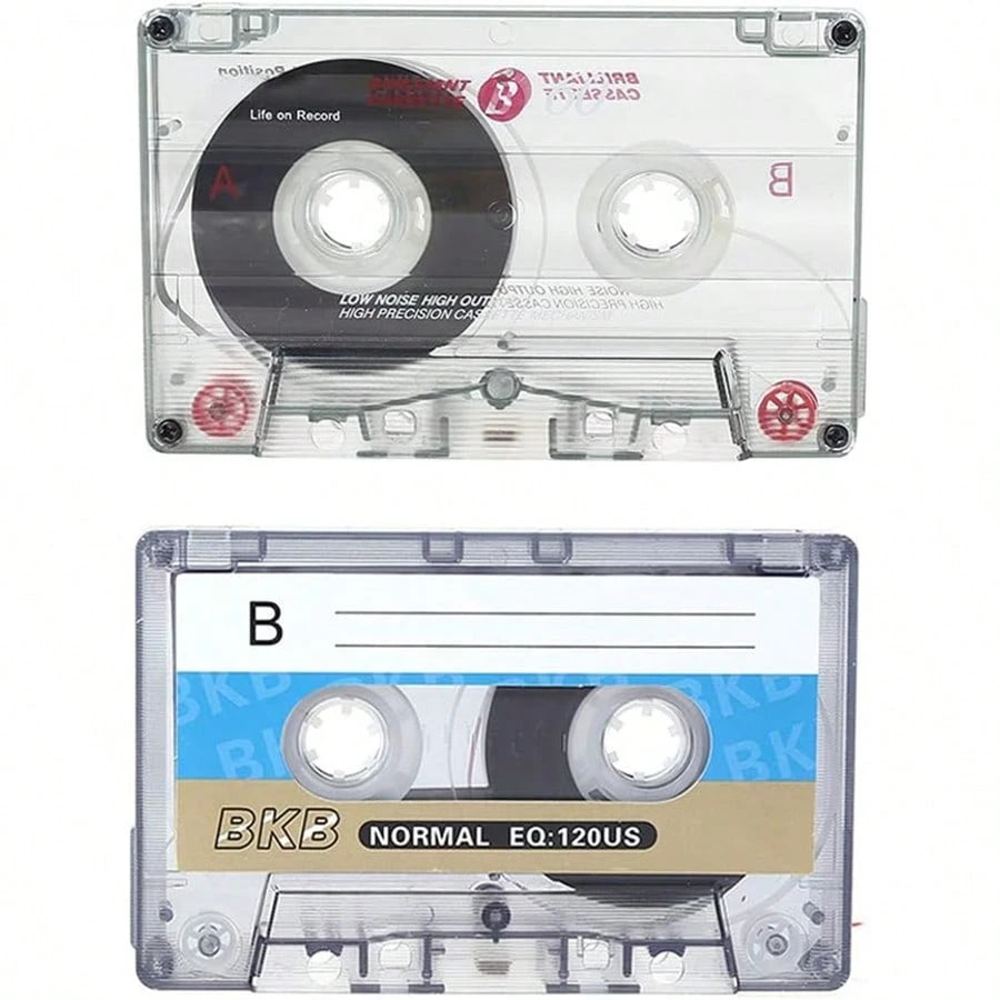2Pcs Blank Cassette Tape, 60 Mins Magnetic Audio Tape For Speech & Music Recording, Compatible With Standard Cassette Recording Player