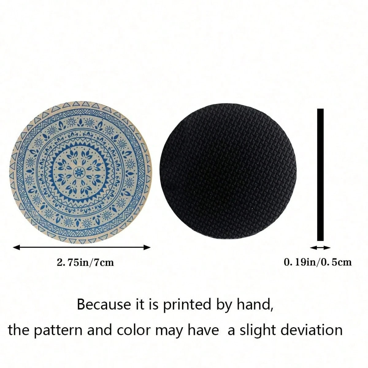 2pcs Bohemian Pattern Car Cup Holders, Fashionable & Durable, Quick-Drying Anti-Slip Car Cup Mats