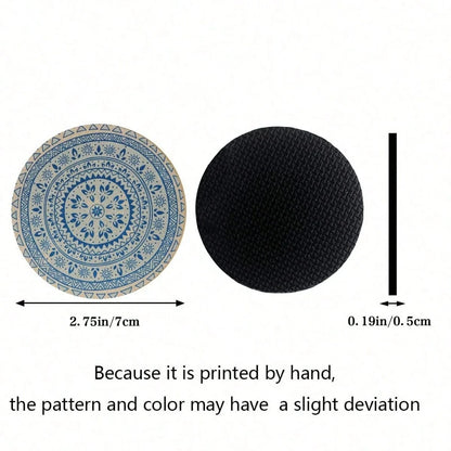 2pcs Bohemian Pattern Car Cup Holders, Fashionable & Durable, Quick-Drying Anti-Slip Car Cup Mats