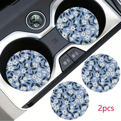 2pcs Car Cup Coaster Stylish & Durable Fast-Drying Non-Slip Car Cup Mat