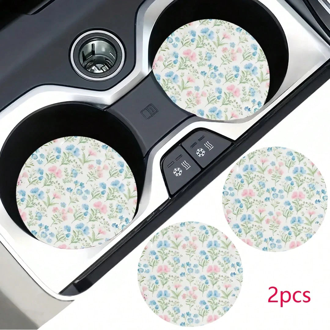 2pcs Car Cup Holder Coasters, Anti-Slip Shockproof Universal Fashion Car Coasters, Insert Interior Accessories, Party Gift
