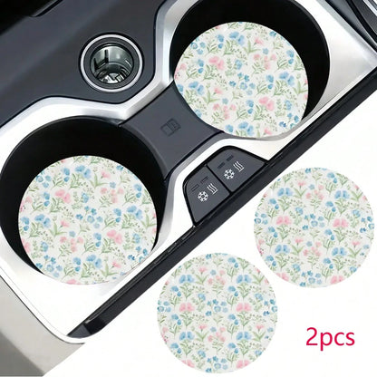 2pcs Car Cup Holder Coasters, Anti-Slip Shockproof Universal Fashion Car Coasters, Insert Interior Accessories, Party Gift