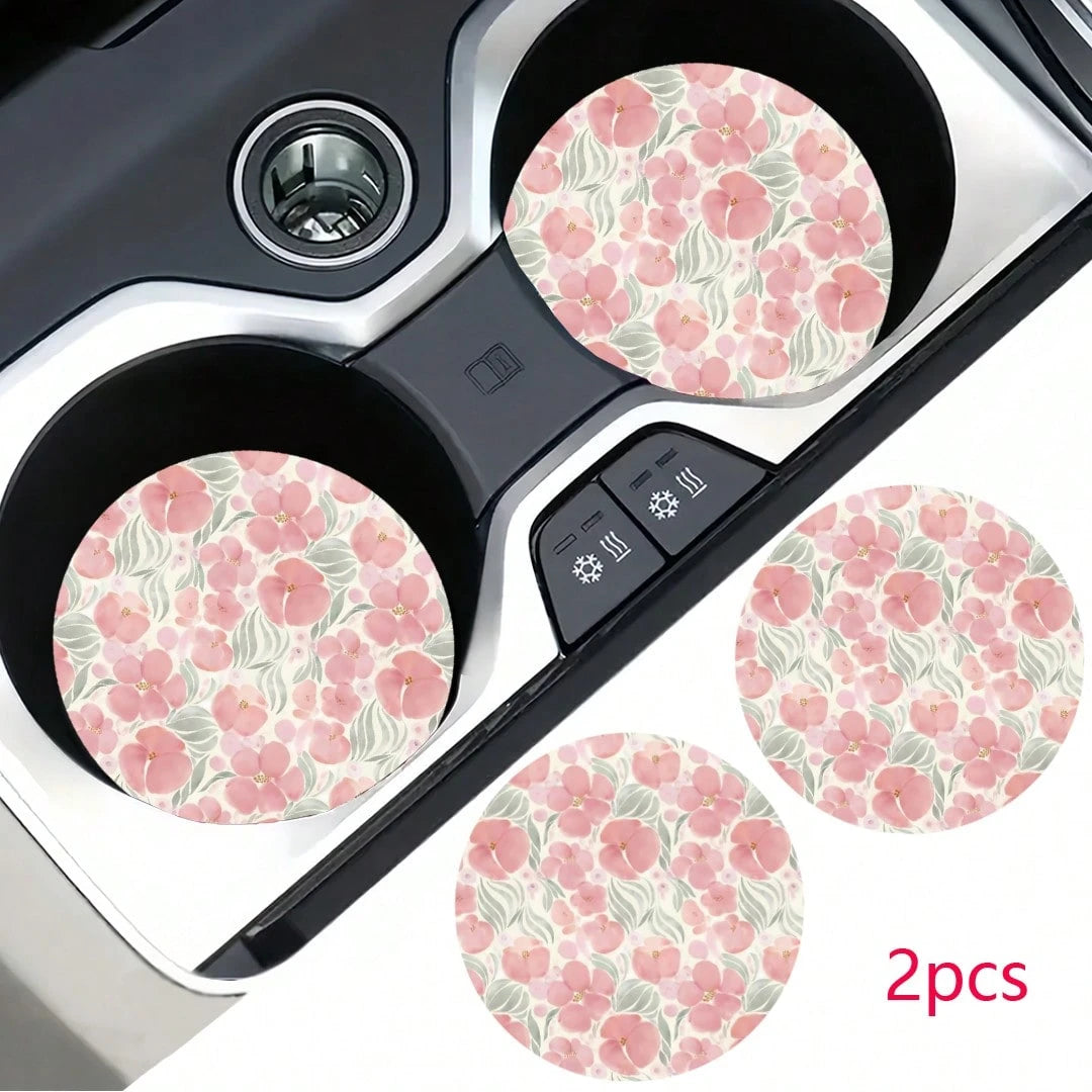 2pcs Car Cup Holder Coasters, Anti-Slip Shockproof Universal Fashion Car Coasters, Insert Interior Accessories, Party Gift