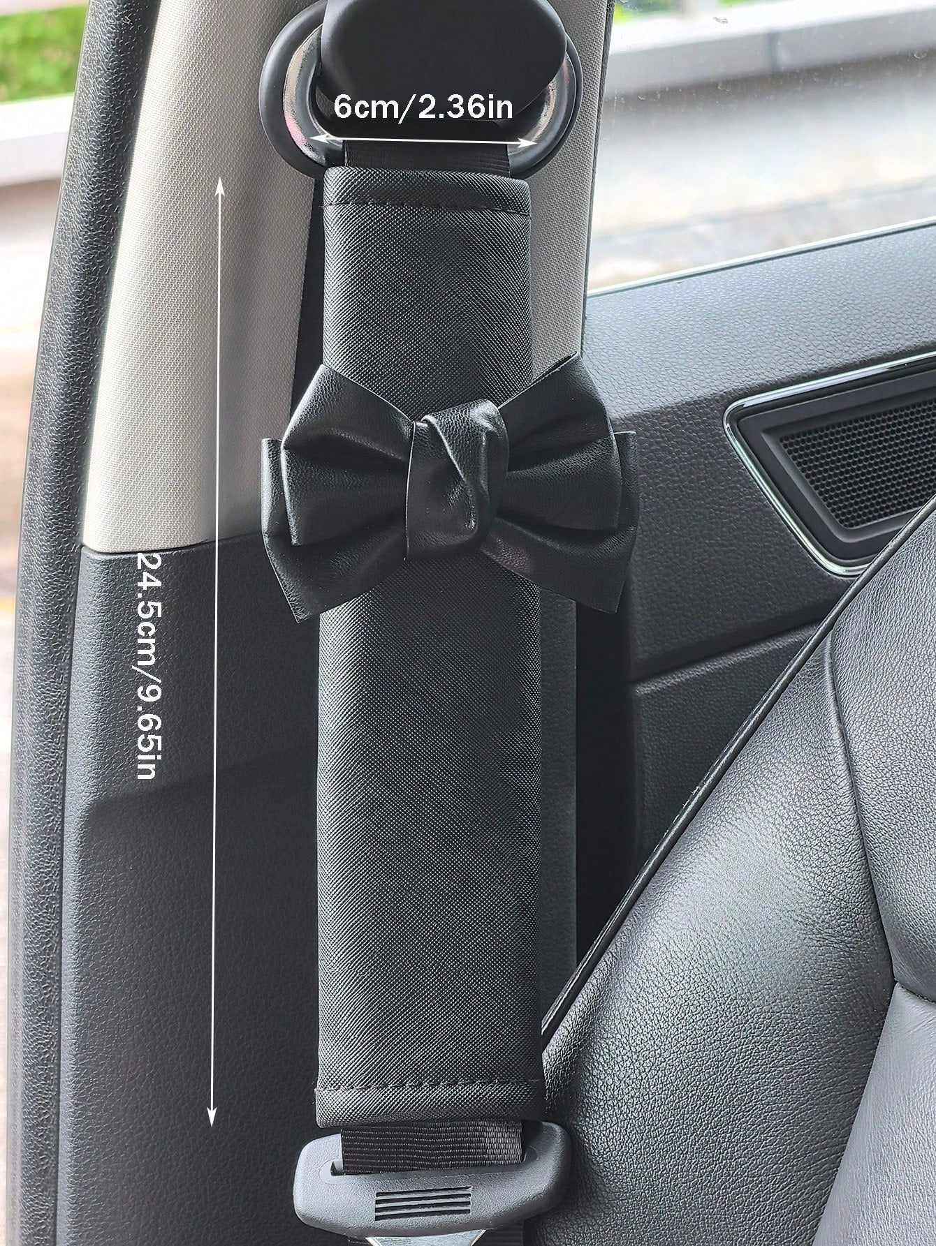 2pcs Car Seat Belt Leather Shoulder Protector Cute Bow Car Decoration Car Protection Cover,Car Women Accessories,Pink Car Stuff