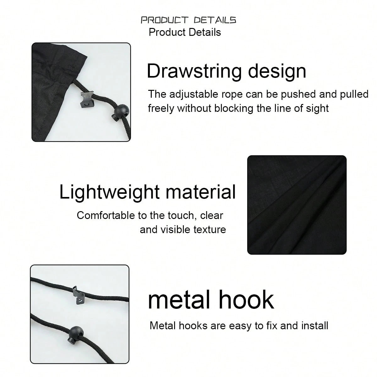 2pcs Car Sun Shade Curtains, Anti-UV Heat Insulation Front & Rear Seat Divider Curtains For RV