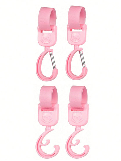2PCS Cartoon Bear Stroller Hook- Versatile, Punch-Free Hook And Loop Snap With 360° Rotation Bag Holder For Easy Shopping And Travel- The Perfect Gift For Parents