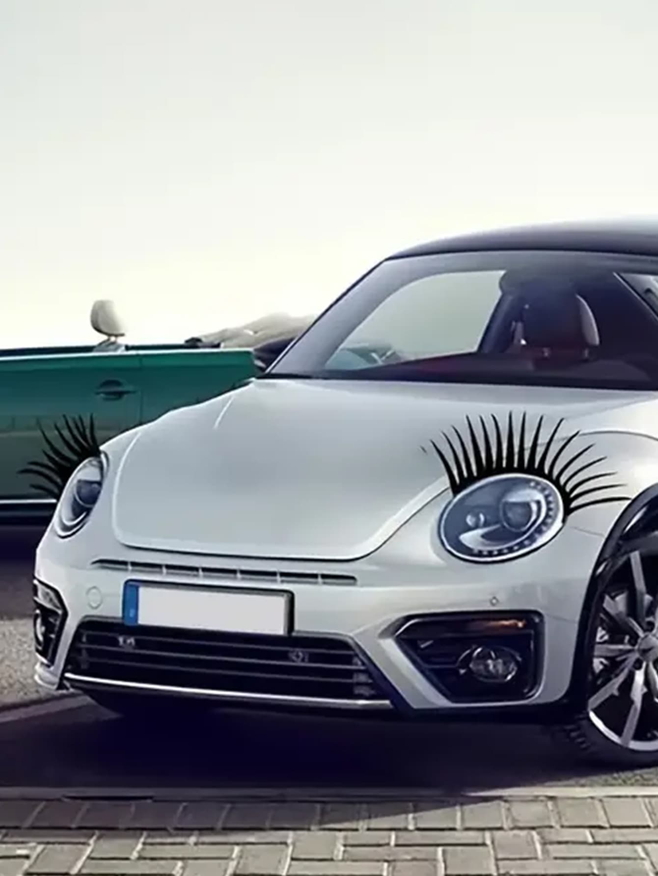 2pcs Eyelash Design Car Light Sticker