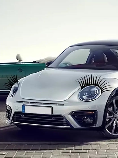 2pcs Eyelash Design Car Light Sticker