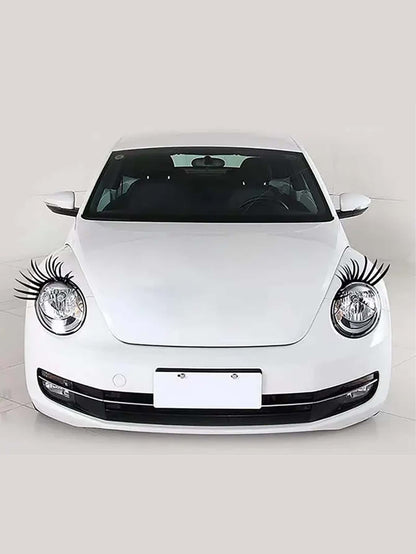 2pcs Eyelash Design Car Light Sticker