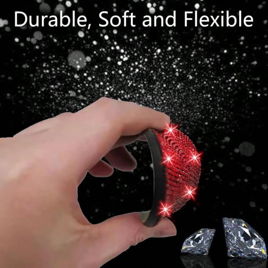 2pcs Fashionable Diamond Studded Car Cup Holders, Soft Silicone Material, Sparkling Diamond Appearance, Multi-Color Options, Elevate The Luxurious Ambiance In Your Car