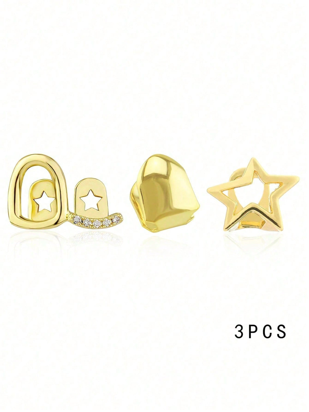 2pcs Fashionable Hollow Flower Tooth Grills, Stylish Halloween Tooth Jewelry