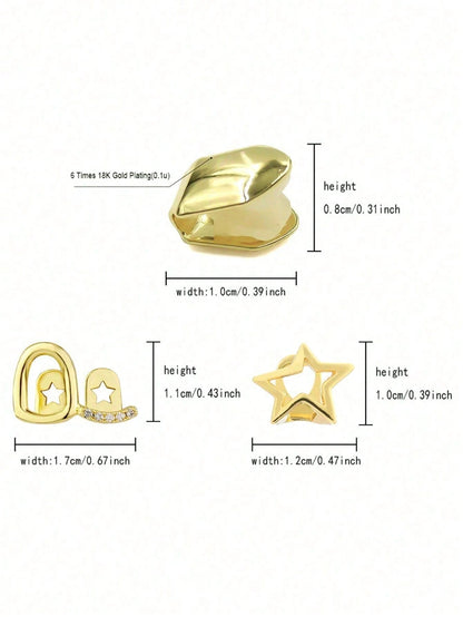 2pcs Fashionable Hollow Flower Tooth Grills, Stylish Halloween Tooth Jewelry