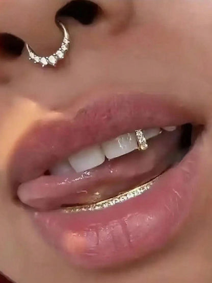 2pcs Fashionable Hollow Flower Tooth Grills, Stylish Halloween Tooth Jewelry