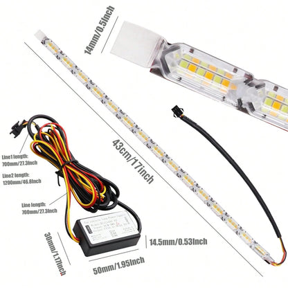 2pcs Flexible Automotive LED Strip Lights, Crystal DRL LED Lights, Daytime Running Lights, Fluid Turn Signal Lights, Headlights, White/Amber, Angel Tears Headlight Kit Sequential Daytime Light, Car Li