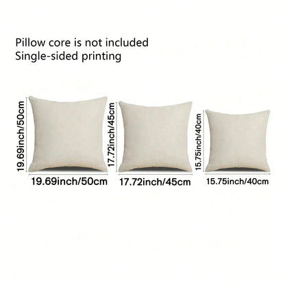2pcs Floral Patterned Pillow Covers, Blue, Gray, Grayish Brown, Cream, Indoor Decor, Outdoor Farmhouse Style, For Sofa, Bed, Cushions, Single-Sided, Inserts Not Included