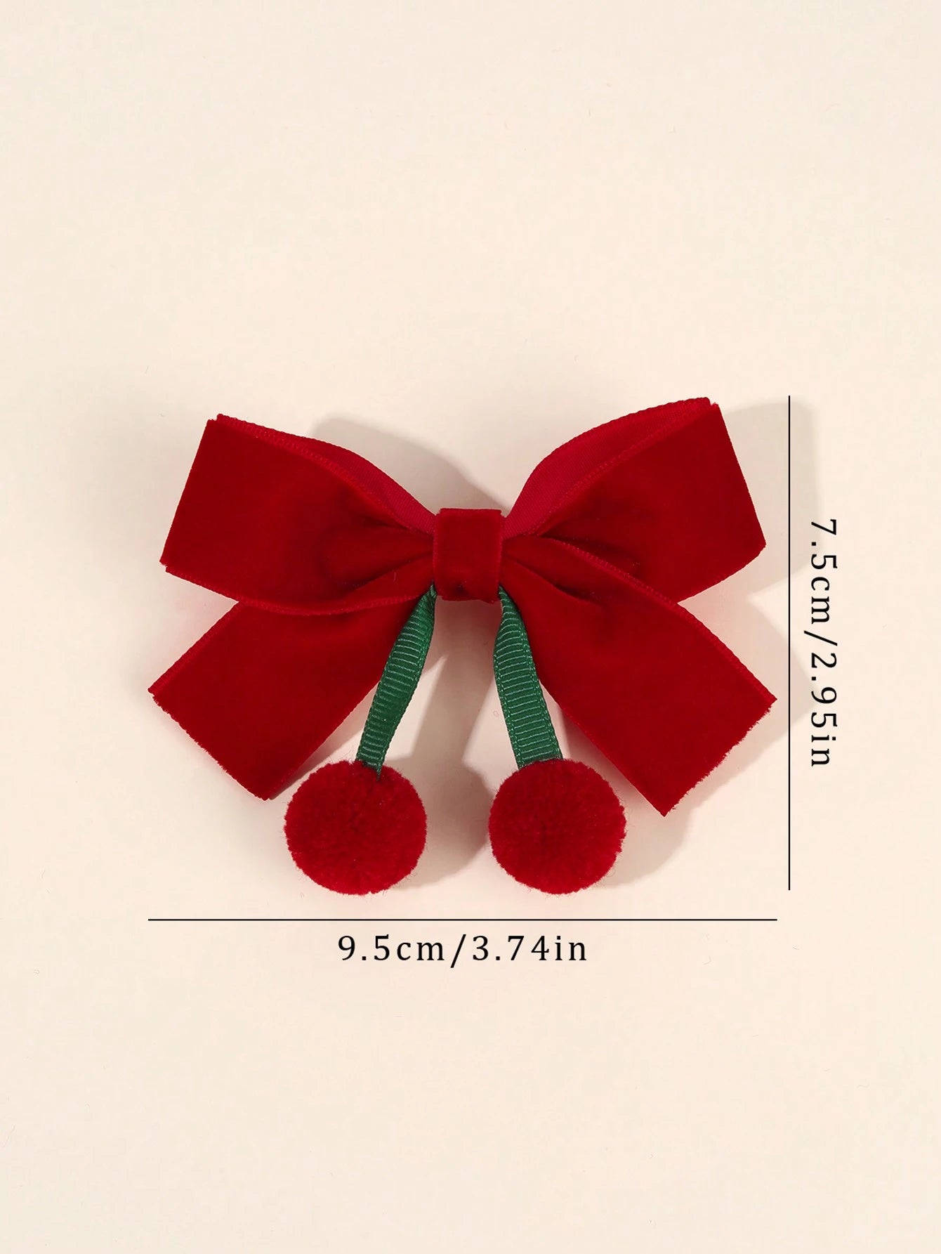 2pcs Hair Clips, Cute Tassel Cherry Bow Hair Clips, Solid Red Bow Alligator Clips, New Year Headwear Gift, Suitable For Toddler Girls, Kids And Babies, Hair Accessories, Valentine's Day Heart Gift