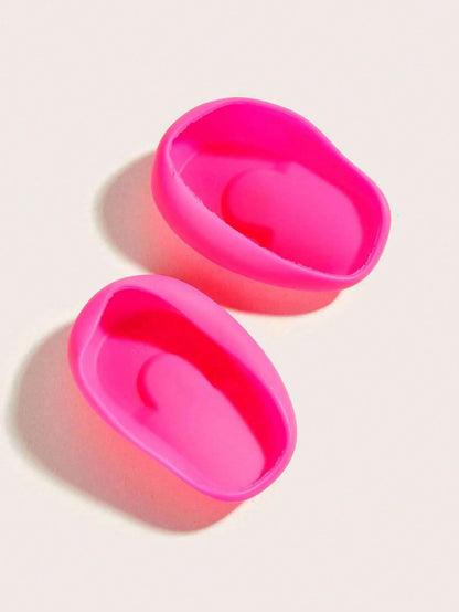 2pcs Hair Dyeing Earmuffs Silicone Hair Dyeing Waterproof Earmuffs Hair Salon Hair Dyeing Oil Inverted Earmuffs Hairdressing Tool Pink