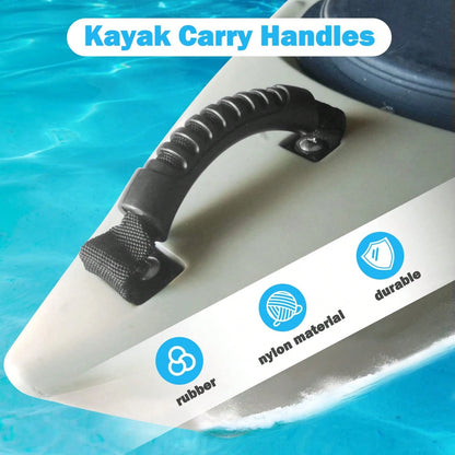2Pcs Heavy Duty Kayak Carry Handles, Abrasion Resistant Nylon Webbing Replacement Parts With Mounting Screws, Easy Install Universal Fit For Canoe, Ocean Emotion, Ascend, Perception Boats & Outdoor Lu