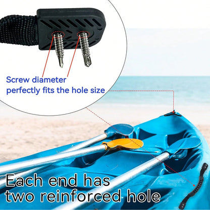 2Pcs Heavy Duty Kayak Carry Handles, Abrasion Resistant Nylon Webbing Replacement Parts With Mounting Screws, Easy Install Universal Fit For Canoe, Ocean Emotion, Ascend, Perception Boats & Outdoor Lu