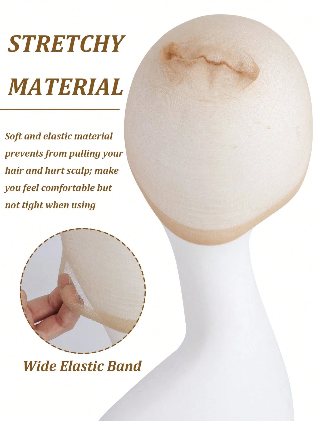 2pcs High Elasticity Wig Caps, Suitable For Everyday Wear