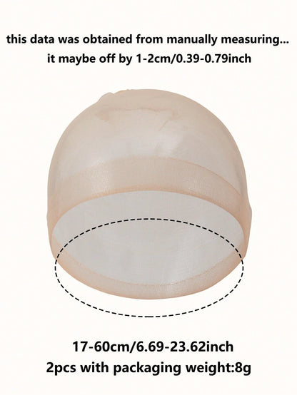 2pcs High Elasticity Wig Caps, Suitable For Everyday Wear
