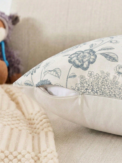 2pcs Hydrangea Flower Throw Pillow Covers, Elegant Floral Style Pillow Covers, Vintage Floral Pillow Covers, Suitable For Same Size Pillow Inserts, Easy To Replace And Wash Pillow Covers, Great Gift C