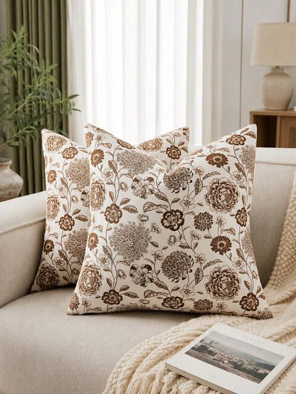 2pcs Hydrangea Flower Throw Pillow Covers, Elegant Floral Style Pillow Covers, Vintage Floral Pillow Covers, Suitable For Same Size Pillow Inserts, Easy To Replace And Wash Pillow Covers, Great Gift C