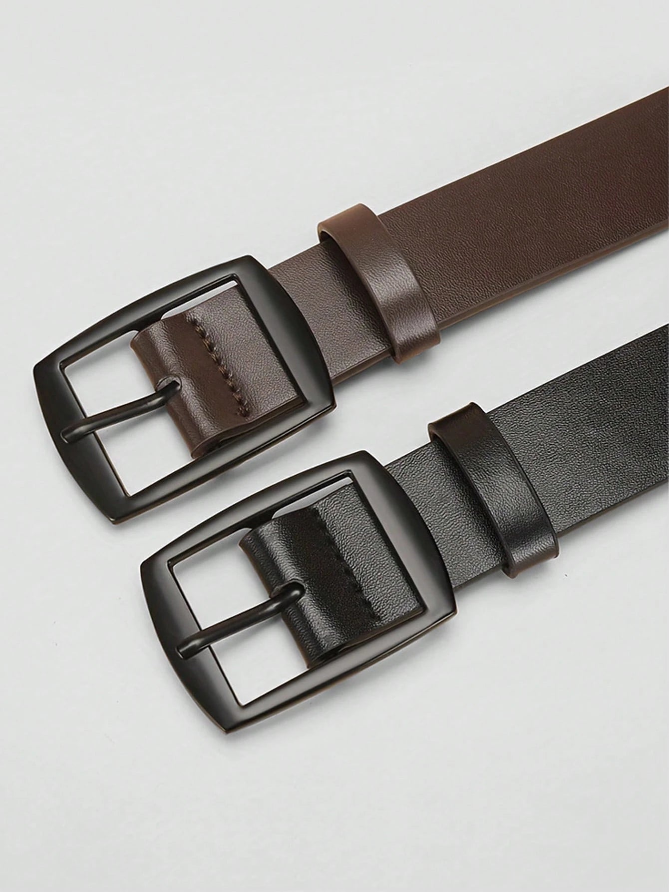 2pcs Luxury Fashion Men's Belt, PU Leather Material, Metal Buckle, Fits S Size And Above, Ideal Accessory Gift Suitable For Teenagers, Young Men, Casual, Outdoor, Sports, Vacation, Graduation, Birthda