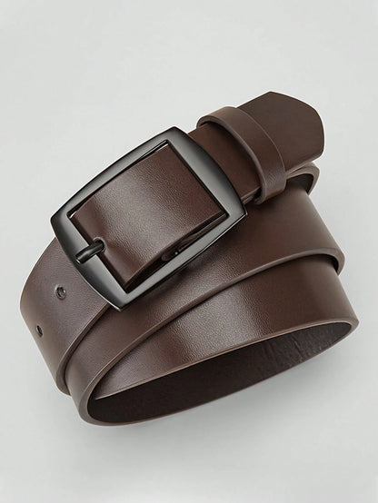 2pcs Luxury Fashion Men's Belt, PU Leather Material, Metal Buckle, Fits S Size And Above, Ideal Accessory Gift Suitable For Teenagers, Young Men, Casual, Outdoor, Sports, Vacation, Graduation, Birthda