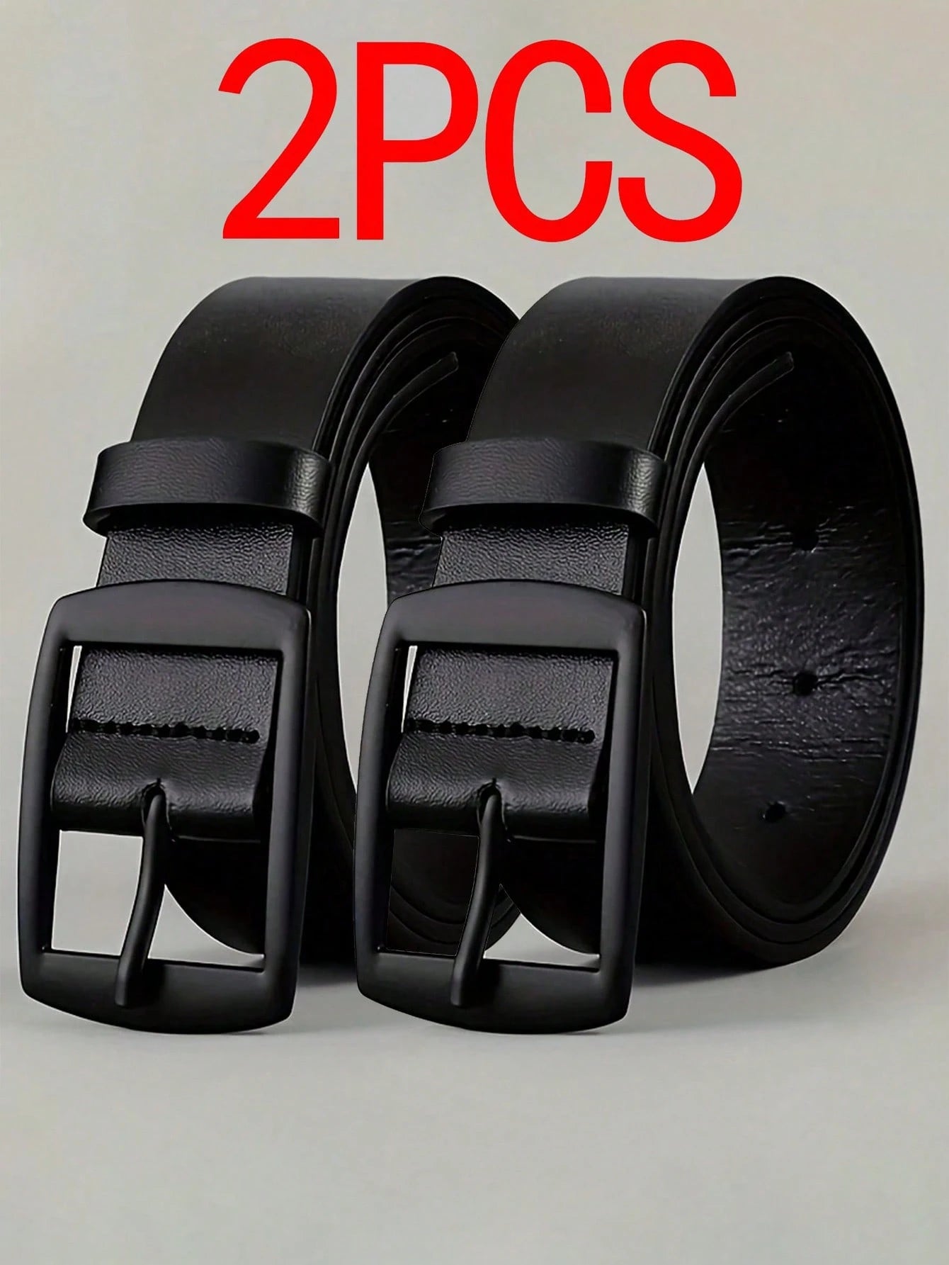 2pcs Luxury Fashion Men's Belt, PU Leather Material, Metal Buckle, Fits S Size And Above, Ideal Accessory Gift Suitable For Teenagers, Young Men, Casual, Outdoor, Sports, Vacation, Graduation, Birthda
